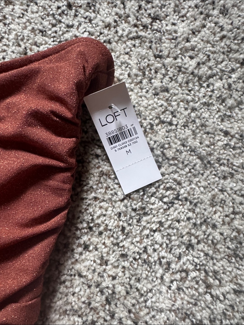 Womens Rust Ruched Halter Tube Top - Loft - Picture 2 of 3